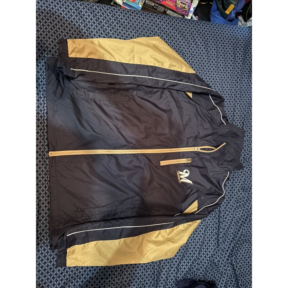 MILWAUKEE BREWERS ZIP FRONT MLB WINDBREAKER JACKET
